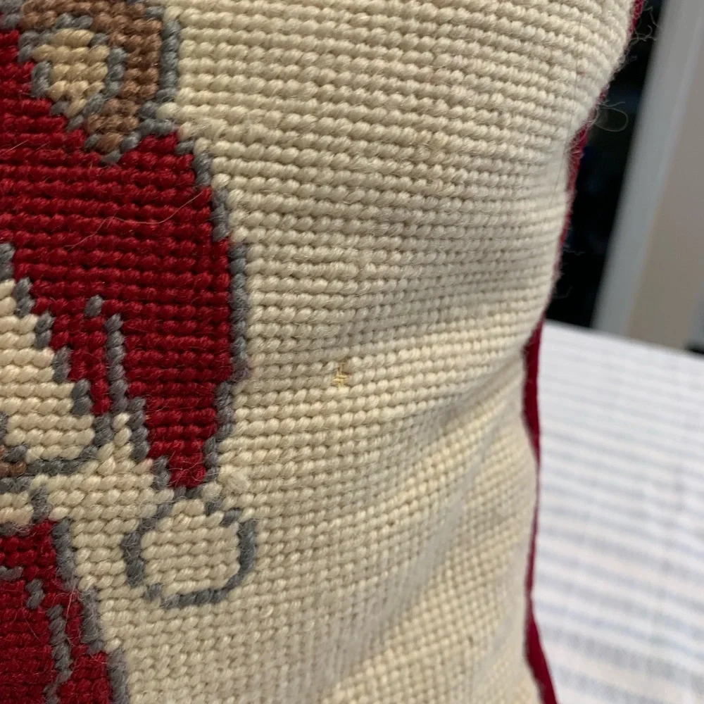 Vintage Needlepoint Christmas pillow